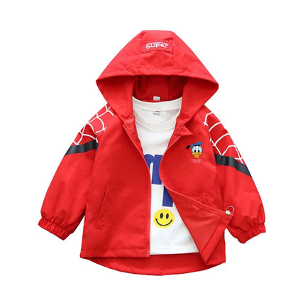Children's Mickey Hooded Jacket 1-10 Years Autumn Boy's Windbreaker Zipper Hoodie Baby Boys Birthday Present Jacket Cosplay Coat