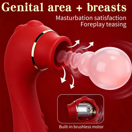 2 in 1 Sucking Vibrator Female Clit Nipple Stimulator G Spot Oral Licking Sexual Masturbator Erotic Adult Sex Toys for Women