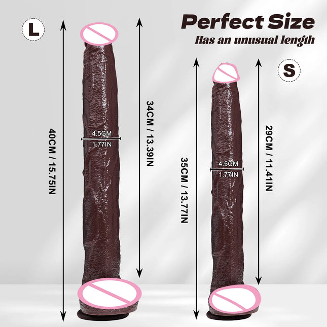 ealistic Long dildo Black Anal Plug with Suction Cup Long Penis Butt Plug Sex Toy for men Women Phallus Anal Dilator Stimulatio
