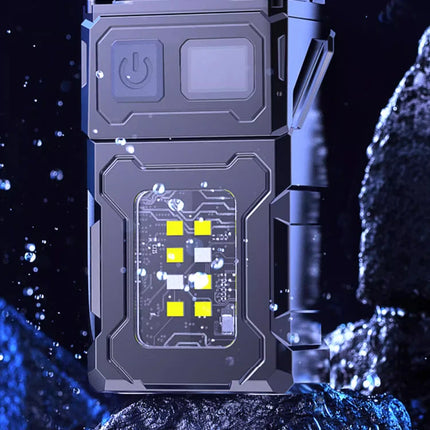 1200MAH Rechargeable Pocket Flashlight Portable Side COB Torch with Clip Tail Magnet Light 7 modes Outdoor Camping Lantern Send