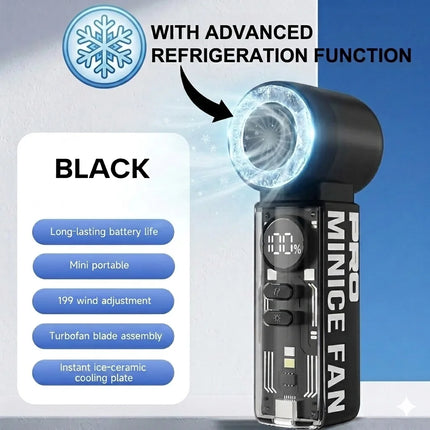 Upgraded Mini Strong wind force Cold Compress Upgraded handheld fan-USB charging, Adjustable speed / High-speed motor