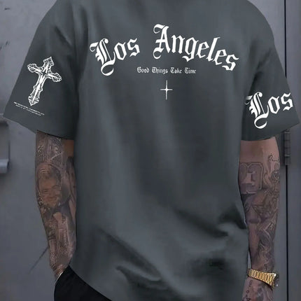 2025 Summer New Men's T-shirt Casual fashionable simple letter print outdoor street trend men's T-shirt