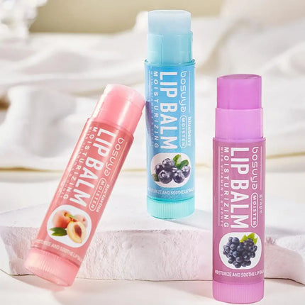 6PCs Natural Fresh Fruit Lip Balm Set Winter Moisturizing Lip Oil Long-Lasting Glossy Nourishing Lipstick Dry Lip Care Makeup