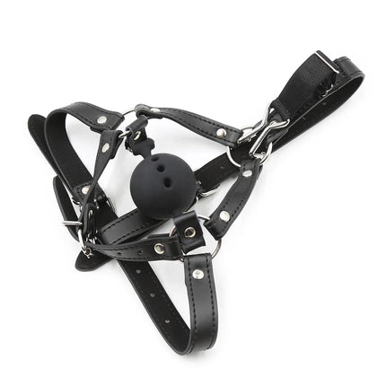 Couples Cosplay Open Mouth Gag BDSM Bondage Restraints Breathable Ring Harness Strap Fetish Silicone Gag Ball Sex Toys For Women