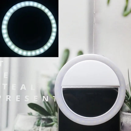 Led Selfie Ring Light Mobile Phone Lens LED Selfie Lamp Ring for IPhone Samsung Xiaomi Huawei Phone Selfie Clip Light Accessoire