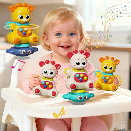 Interactive Giraffe Toy with Suction Cup, 360° Rotation ，ABS - Motor Skills Development Toy  (Christmas/Halloween Gift)