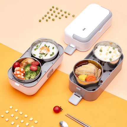 Electric Lunch Box 200W Rapid Heating Auto Shut Off Portable Food Heater with 4 Stainless Steel Containers for Work Travel