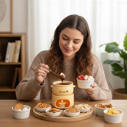 Ceramic Chocolate Melting Pot Heater | Household Constant Temperature Mini Ice Cream And Cheese Melting Machine,With Candle Warm