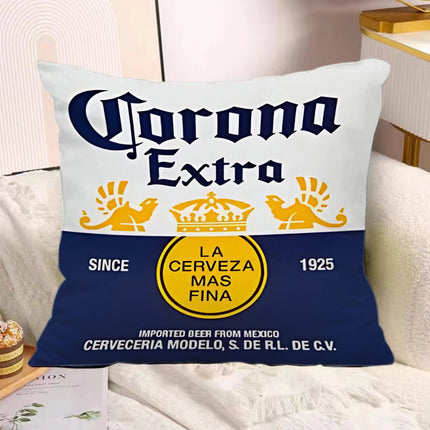 Hot Beer Pillow Covers Cartoon Sofa Decorative Home Double-sided Printing Short Plush Cute Cushion C-Corona E-Extra Cover