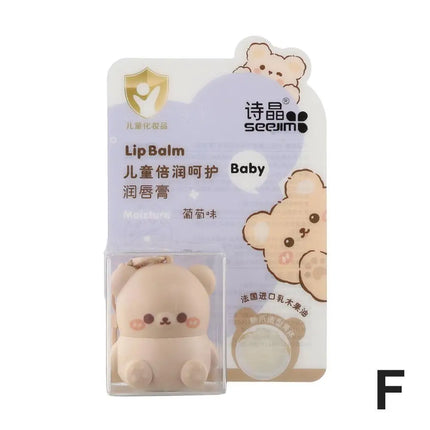 Children Fruity Lip Balm Moisturizing Anti-Dry Anti Crack Lip Balm Baby Available Lip Care Cute Little Bear Lipstick SkinCare