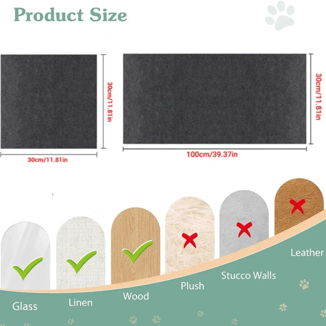 Cat Crawling Mat Climbing Frame Protection Sofa Anti Cat Scratch Trimmable Self-adhesive Felt Fabric Carpet Post Board Cats Toy