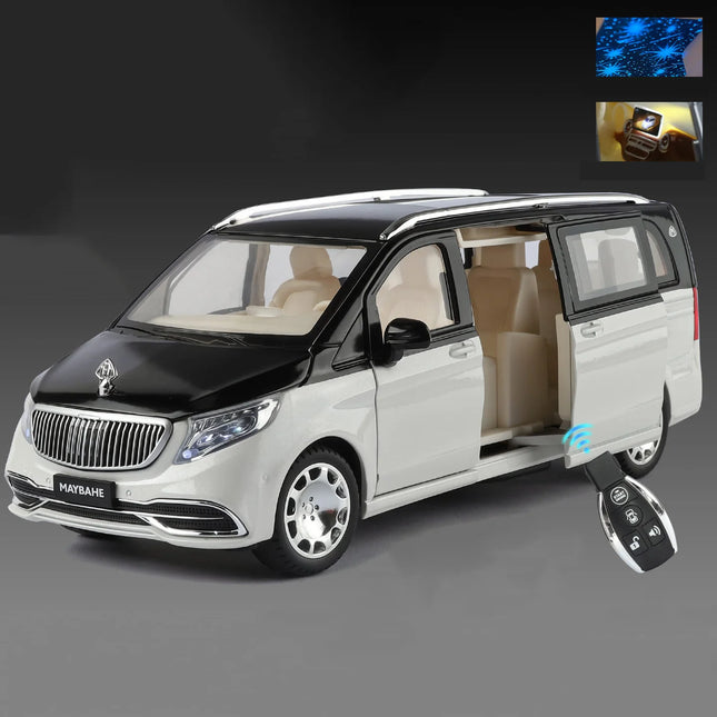 1:24 Maybachs VITO VS680 MPV Key Control Alloy Luxy Car Model Diecasts Metal Vehicles Car Model Simulation Sound Light Kids Gift