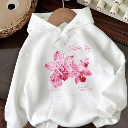 Women Hoodies Beautiful Flowers 2025 Winter Autumn Clothes Y2k Sweatshirt Top Hoodie Long Sleeve Women's Casual Clothing