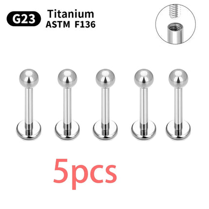 Wholesale 5/50PCS G23 Titanium Eyebrow Piercing Nose Ring Septum Helix Cartilage Piercing C rod Body Jewelry For Women
