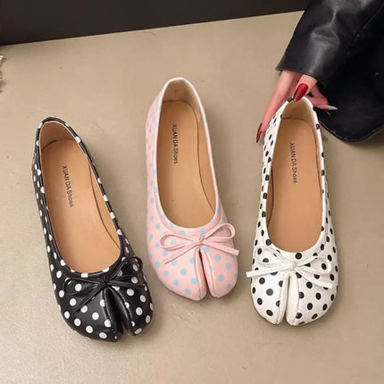 Summer Women's Bowknot Flat Tabi Ninja Shoes Pig Toe Slippers Lazy Person Horse Hoof Shoes Women Split Toe Mocassines Loafers