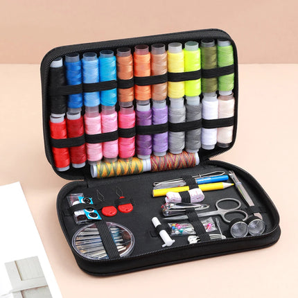 Complete Sewing Kit with Threads Needles Scissors Tape Measure Buttons Portable Travel DIY Embroidery Handwork Sewing Tool Set