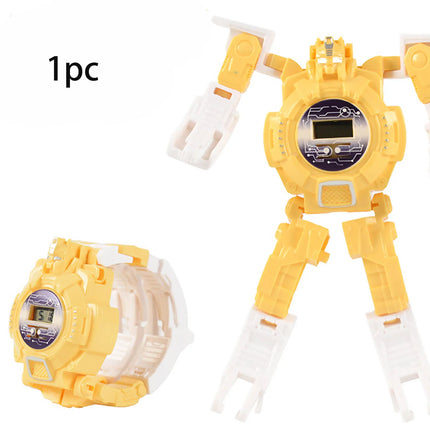 Funny and creative watch transformation robot electronic watch, cartoon children's cool watch surprise toy