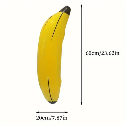 12-Pack Inflatable Bananas - Great for Bachelorette Parties, Pool Games - Durable PVC Party Supplies (No Hoops)