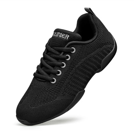 BAXINIER Girls Black Cheer Shoes Trainers Breathable Kids Training Dance Shoes Lightweight Youth Cheer Competition Sneakers