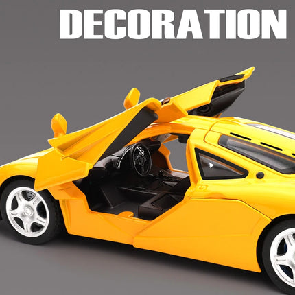 1:32 McLaren F1 XP4 XP5 1933 Supercar Alloy Metal Diecast Model Car Sound And Light Pull Back Children's Toys Car Holiday Gifts