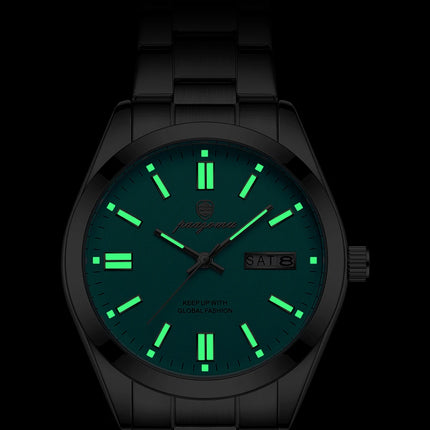 PAAZOMU Top Luxury Man Watch Waterproof Stainless Steel Men Wristwatch Luminous Date Week Fashion Business Quartz Men's Watches