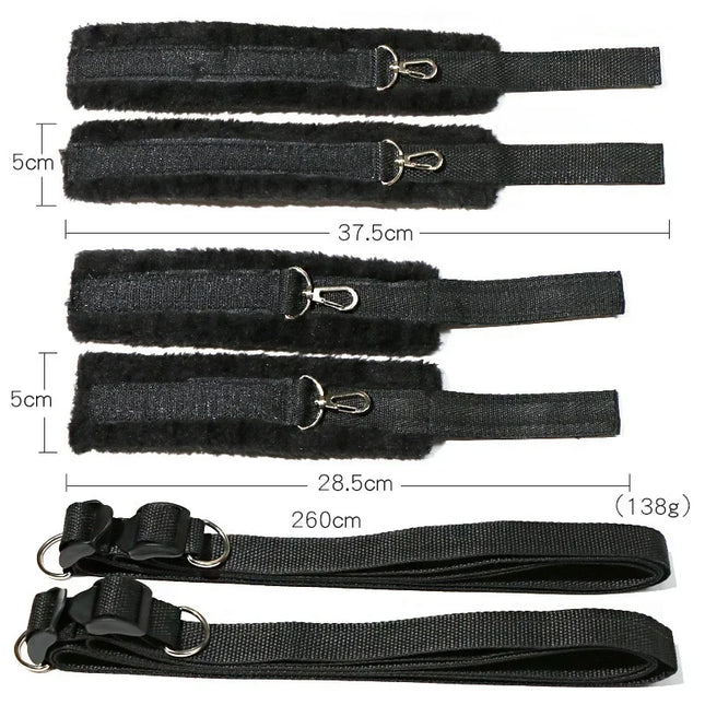 BDSM Bed Restraint Bondage Gear Sexy Adult Female Handcuffs Open Leg Cuffs Couple 18+ SM Slave Erotic Sexual Games Sex Toy Set