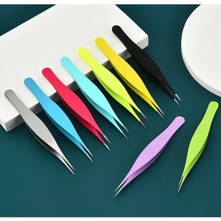 New Super Pointed Acne Clip Acne Needle Grafting Eyelash Clip Blackhead Clip Fake Eyelash Tweezers Feauty Tool  Lash Tweezers