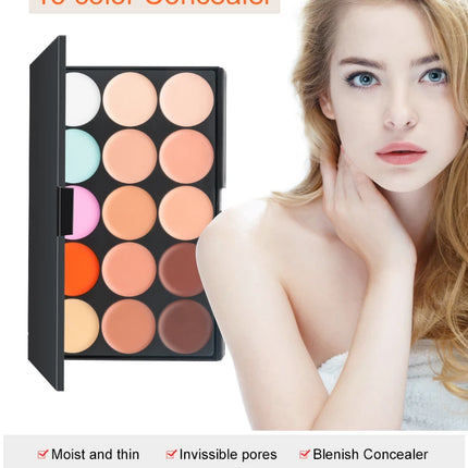 Multifunction Concealer Palette Cream Texture Covers Acne Marks Dark Circles 15 Colors Face Makeup Waterproof Make up Cosmetics