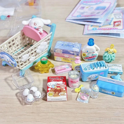 Genuine Re-Ment Cinnamoroll Market Supermarket Retail Department Store Miniature Scene  Blind Box Anime Character Model Toys
