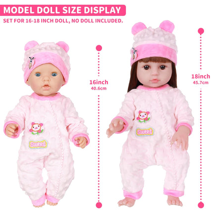 18Inch/45CM Baby Doll Cute Plush Bee Pajamas Hat Set (No Doll) Born Baby Doll Outfit Reborn Baby Doll Clothes Toy Wear Girl Gift