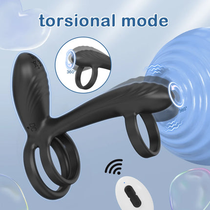 360° Swing Cock Ring Vibrating Delay Ejaculation Penis Ring Powerful Vibrator Men Male Sex Toys for Couples Clitoral Stimulator