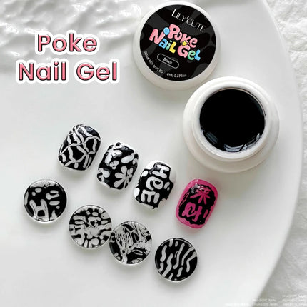 LILYCUTE 8ml 2/3/4PCS Poke Poke Gel Nail Polish Set Black White Wave Texture Nail Painting Art Gel Soak Off UV LED Varnish Kit