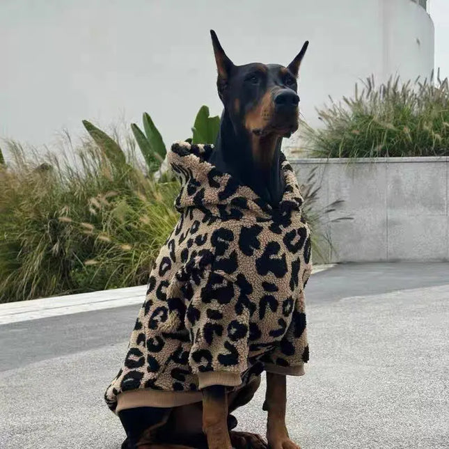 Fashion Dubin Clothes Handsome Big Dog Clothes Winter Warm Lamb Wool Clothes Border Herding Weimar Medium and Large Dog Hoodies