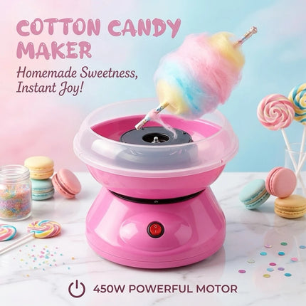 Compact 450W Cotton Candy Machine for Kids Home Use Electric Sugar Spinning Maker DIY Sweet Floss Tool 220V Separate Plug