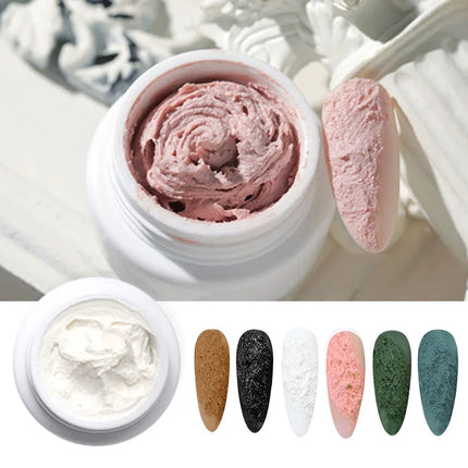 1Jar Drawing Carving Gel Nail Plaster Effect 3D Sand Texture Relief No need Wash Gel Polish UV LED Nails polish Lacquer Varnish
