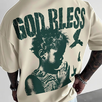 The new men's T-shirt for the summer of 2025 features a casual fashionable comfortable and breathable 3D letter pattern print