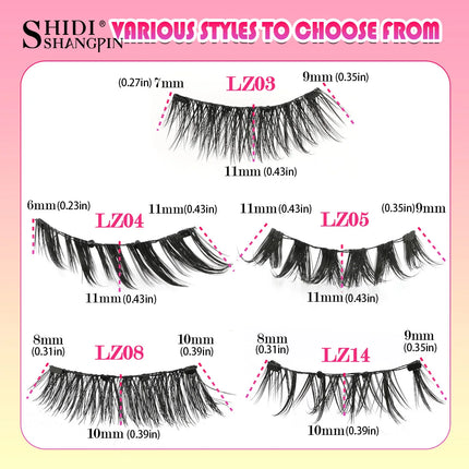 3D Fluffy Mink Magnetic Lashes Kit - 1 Pair Winged Anime Natural False Eyelash Extension No Glue Needed Magnet Band Makeup Tool