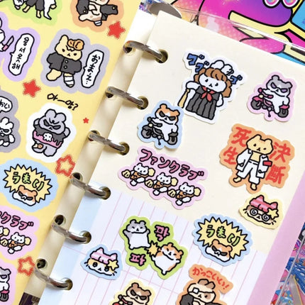 Cartoon Stickers Korean Cute Graffiti Style Rabbit Stickers Kawaii Cartoon Animal Stickers Hand Account Diary Scrapbook Stickers