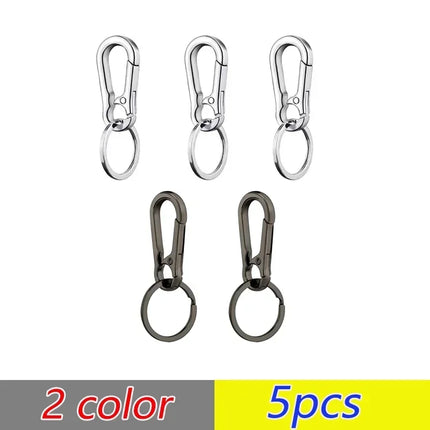 1-5pcs Waist Hanging Key Rings Stainless Steel Holder Keychains Buckle Clip Gourd Climbing Hook Car Strong Carabiner Key Chain