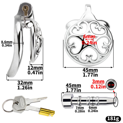 LEZEE Metal Chastity Cage With Urethral Plug Cock Cages Discreet Shipping Sexy Adult Male Penis Ring Metal Cockring Sex Toys