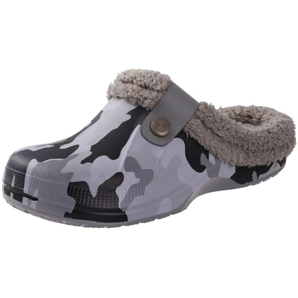 Kidmi Fur Lined Clogs Slippers For Women Classic Winter Waterproof House Slippers For Women With Padded Shoes EVA Garden Shoes
