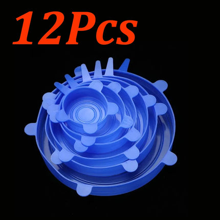 6-24Pcs Food silicone lid Silicone Stretch Lids Reusable Silicone Food Bowl Covers rectangular sealed bowl lid for Food Storage