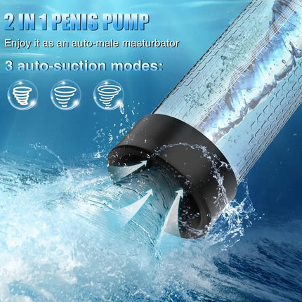 Automatic Rechargeable Penis Pump Vacuum Masturbator and Extender Trainer for Penis Enlargement Sex Products