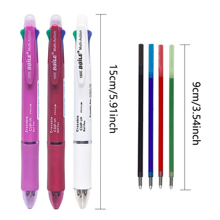 Creative 5 In 1 Erasable Gel Pen 0.7mm Blue Black Red Green Magic Refills 0.5mm Mechanical Pencil Writing Painting Stationery
