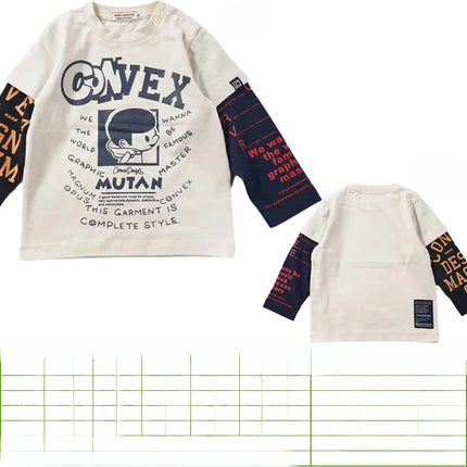 ex Cotton Long Sve T-irt Cartoon Print Spring Summer Autumn Breathable Lightweight round Ne Tee for 8 Years Old Kids