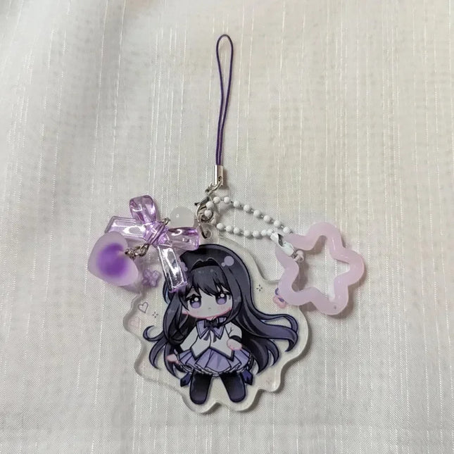 Homura and Madoka acrylic keychain    Anime  Madoka Magica  Coquette  Handmade  Y2K