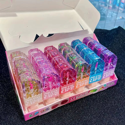 24Pcs Cute Ice Cream Design Lip Gloss Set Lip Tint Moisturizing Longlasting Lip Oil Girls Lips Makeup Wholesale
