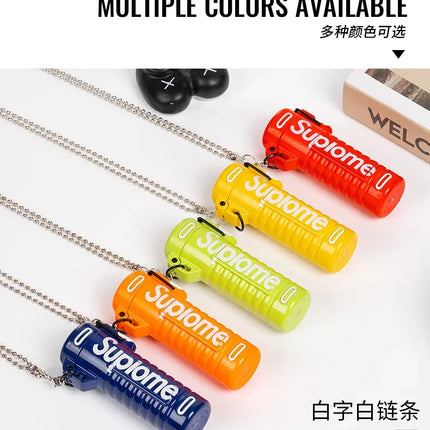 New Outdoor Windproof Pendant Inflatable Lighter Fashion Letter Jet Flame Strong Firepower Portable Lighter Men's Gift