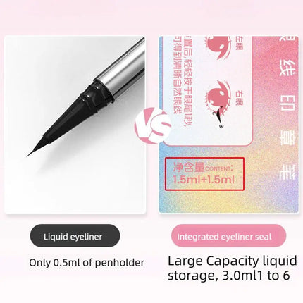 Integrated Eyeliner Stamp Dual-Head Rotatable Precise Outline Seal Lasting Waterproof Fast Drying Liquid Eye Liner Pen