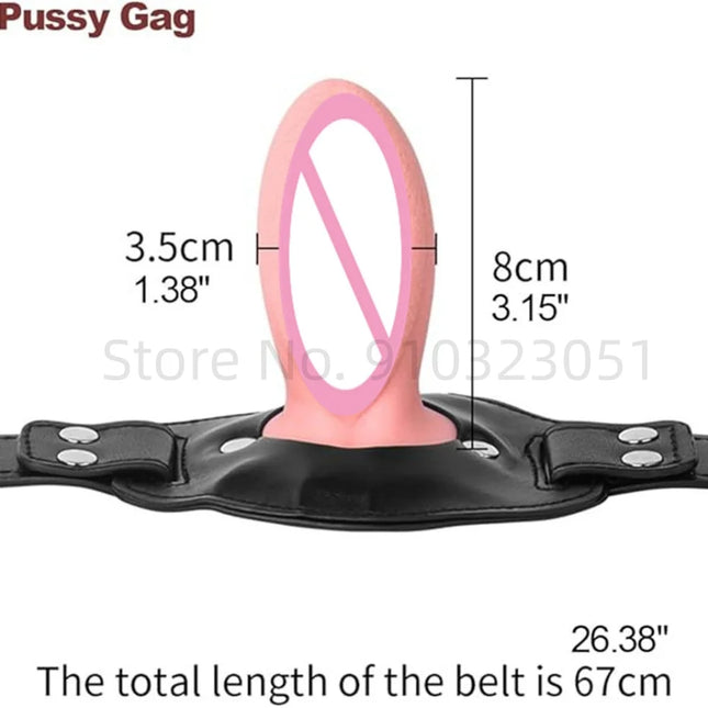 Realistic Pussy/Breast Gag Restraint Sex Toys For Adults Couple Erotic Game Adjustable Strap Bondage BDSM Oral Masturbation Plug